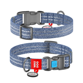 WAUDOG Re-cotton Coleira QR 20mm x 28-40 Cm - Azul Marinho
