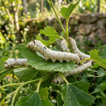 Bicho-da-Seda (Bombyx mori) – Alimento Vivo Premium (Venda à Unidade)